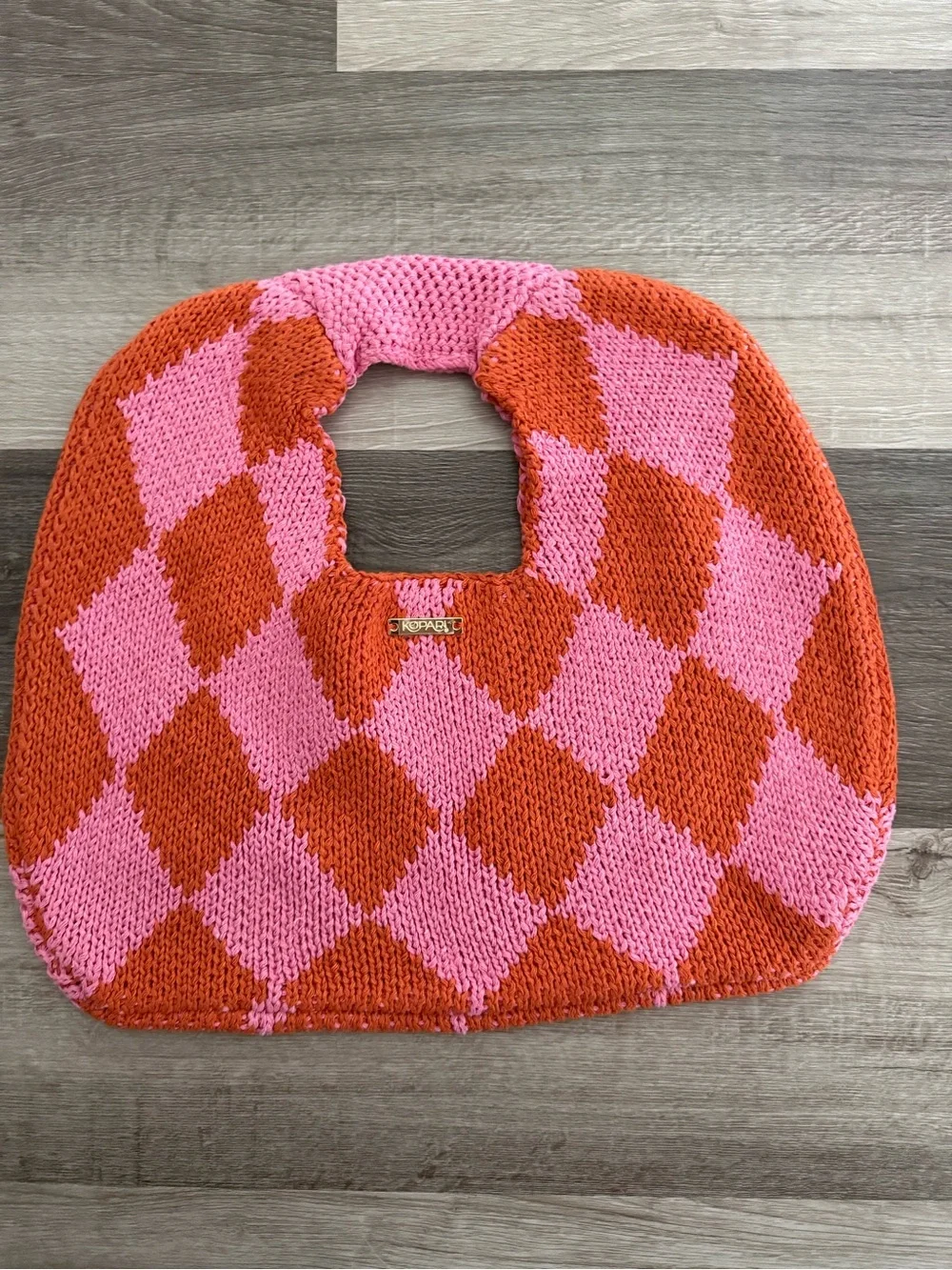 Kopari crochet Pink & Orange  Knit  Tote Bag